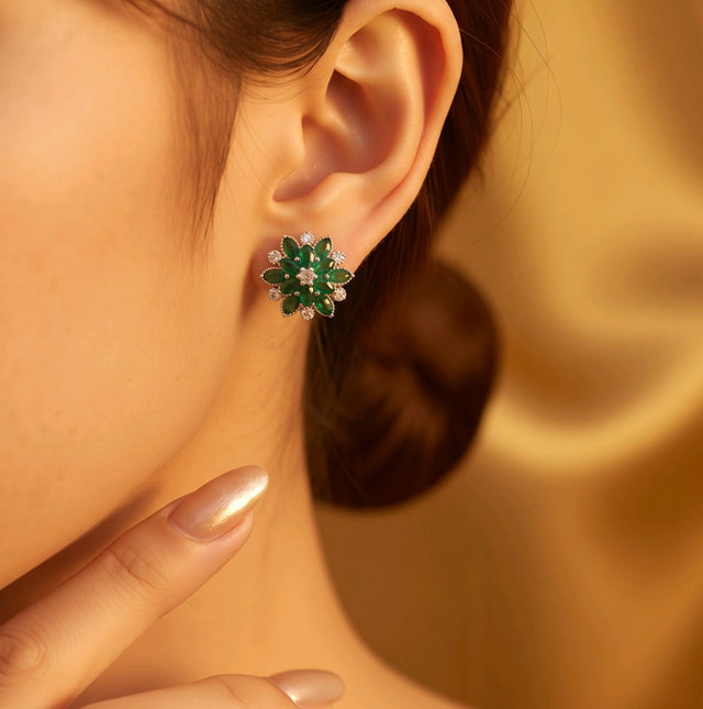 NNET022 – ZYN Emerald Bloom Ear Tops