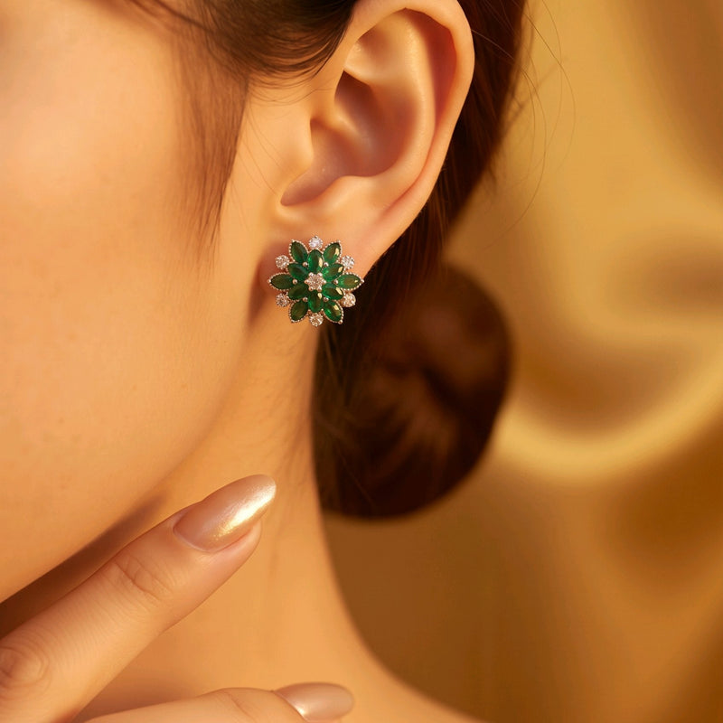 NNET022 – ZYN Emerald Bloom Ear Tops