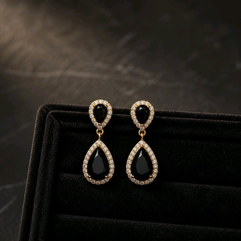 NNED065 – ZYN Midnight Elegance Drop Earrings