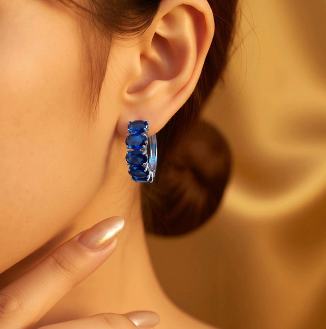 NNEH012 – ZYN Sapphire Glow Hoop Earrings