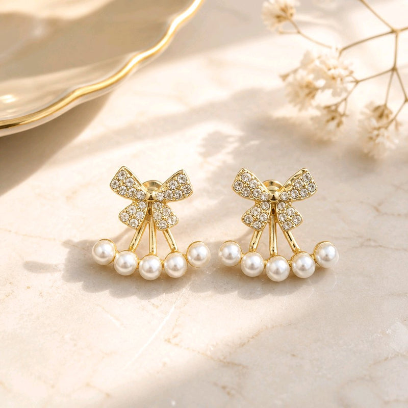 NNET029 – ZYN Pearl Bow Ear Tops
