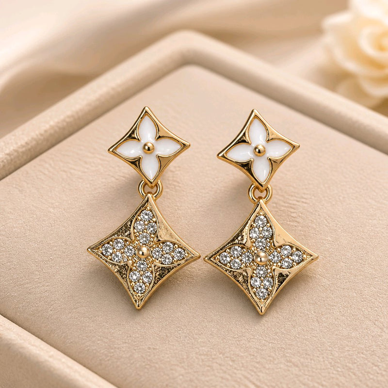 NNEDH068 – ZYN Crystal Blossom Drop Earrings