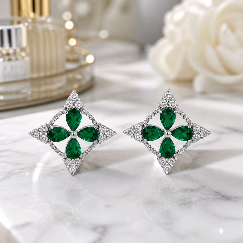 NNET035 – ZYN Emerald Silver Ear Tops