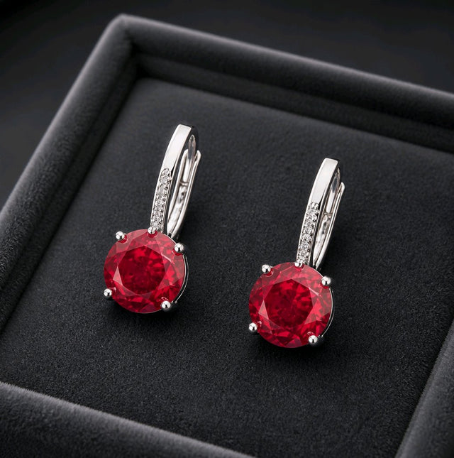 NNEH016 – ZYN Ruby Crystal Hoop Earrings