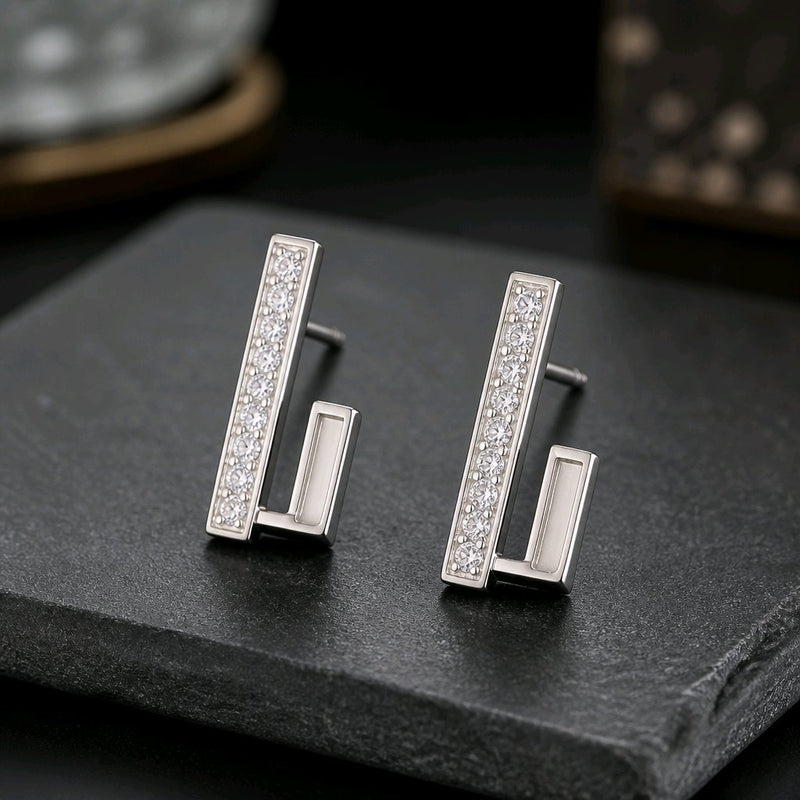 NNEH020 – ZYN Crystal Rectangle Hoop Earrings