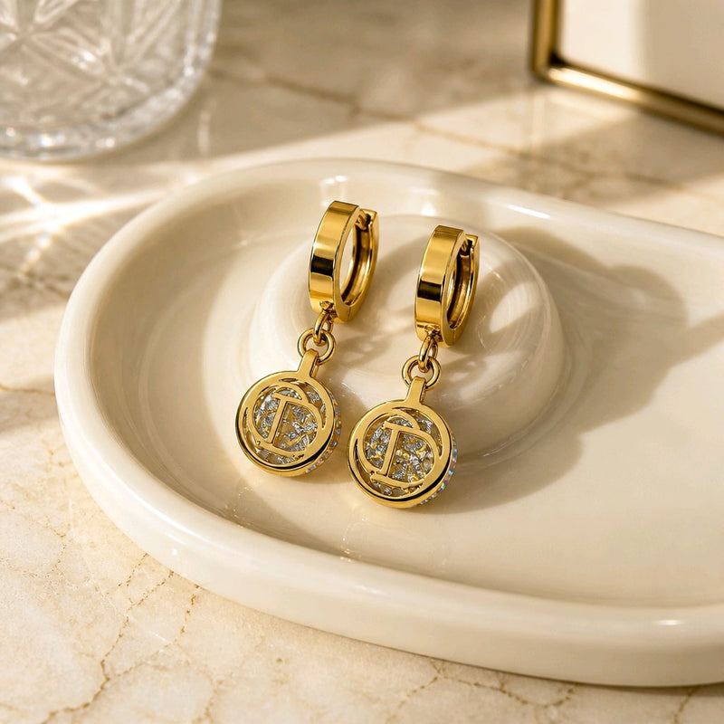 NNED078 – ZYN Crystal Coin Drop Earrings