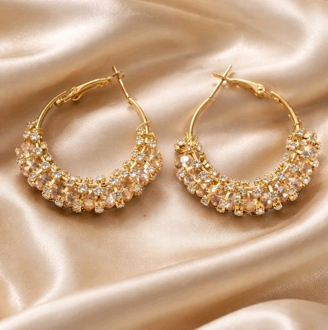 NNCJ005 ZYN Crystal Hoop Earrings