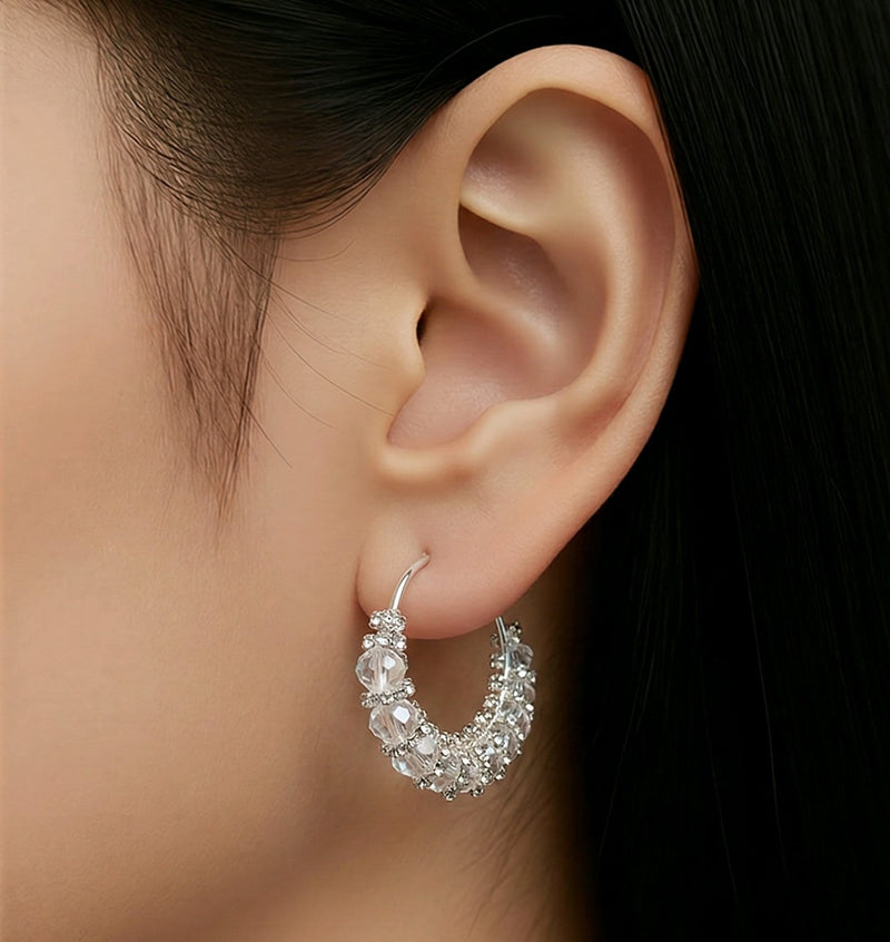 NNCJ005 ZYN Crystal Hoop Earrings