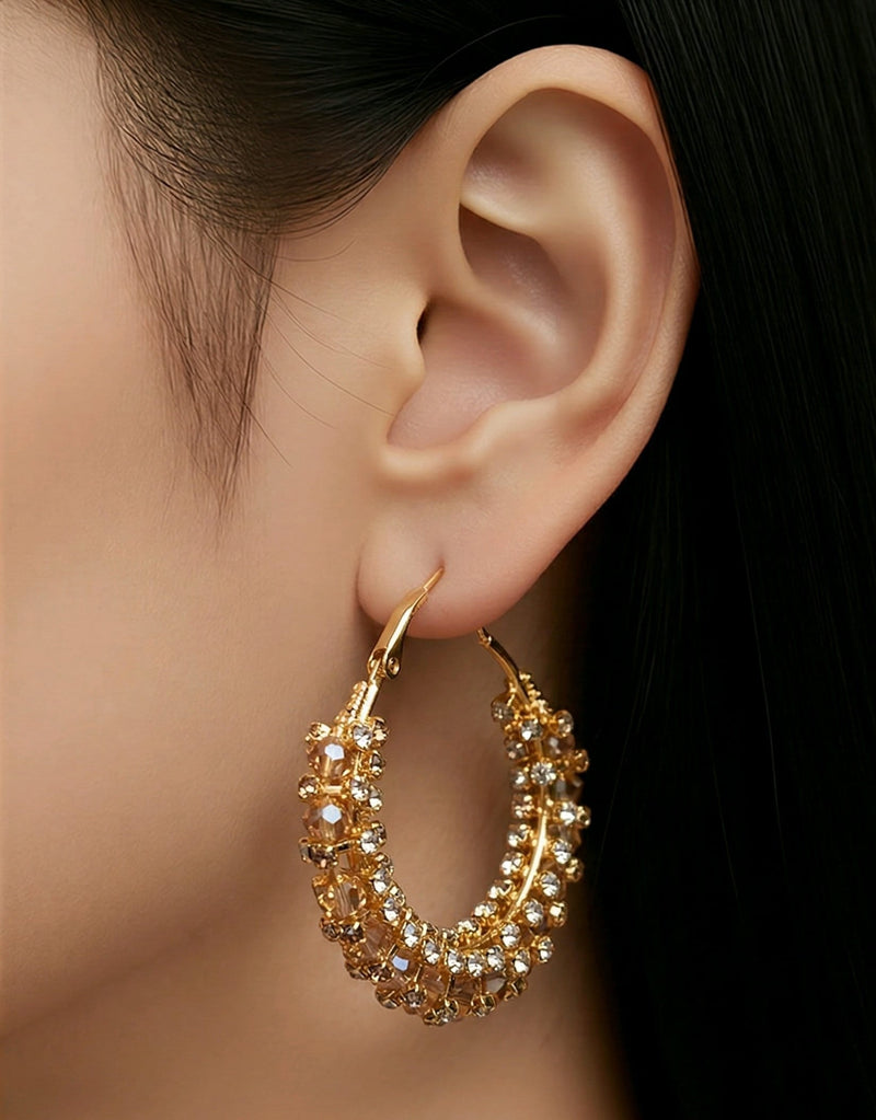 NNCJ005 ZYN Crystal Hoop Earrings
