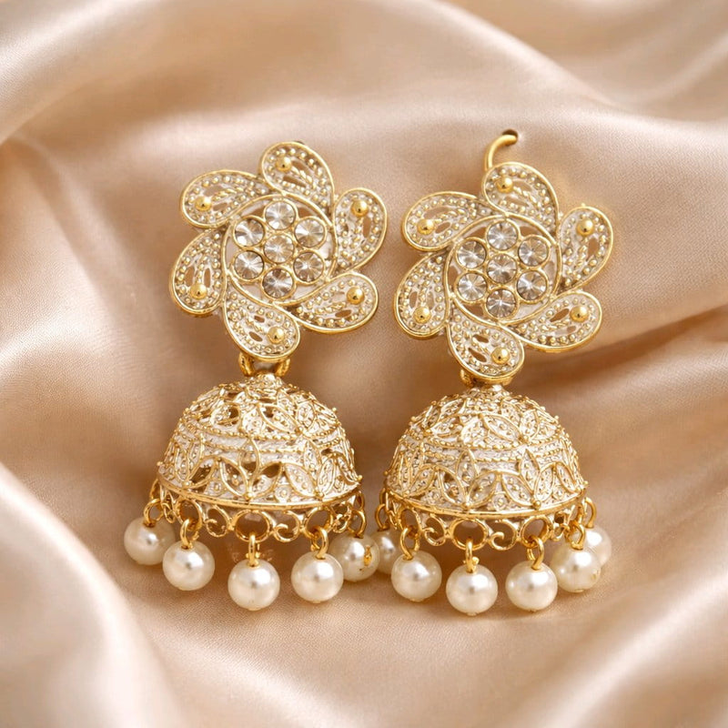 NNCJ006 ZYN Flower Beads Drop Jhumki