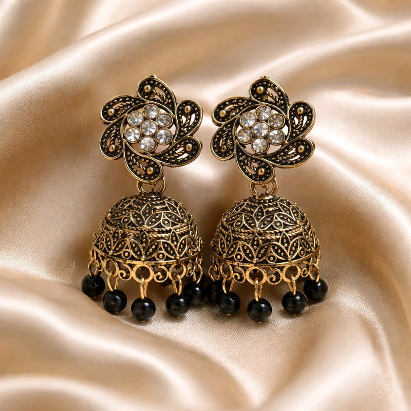 NNCJ006 ZYN Flower Beads Drop Jhumki