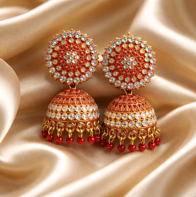 NNCJ007 ZYN Round Beads Jhumki