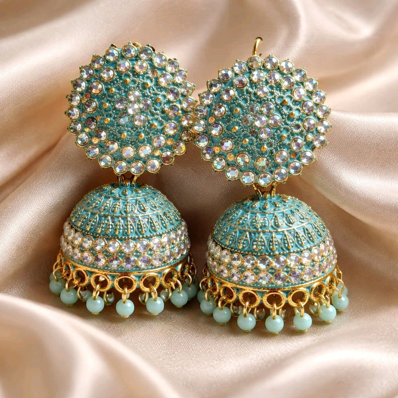 NNCJ007 ZYN Round Beads Jhumki