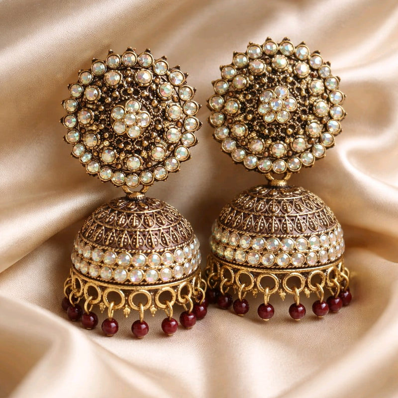 NNCJ007 ZYN Round Beads Jhumki