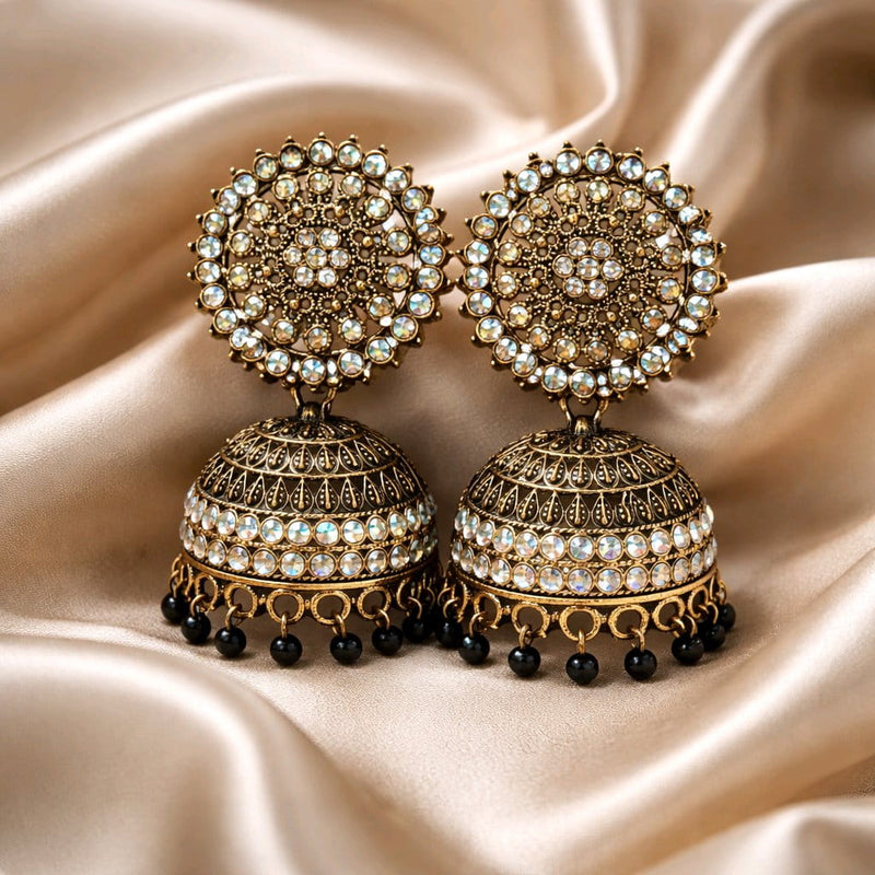 NNCJ007 ZYN Round Beads Jhumki