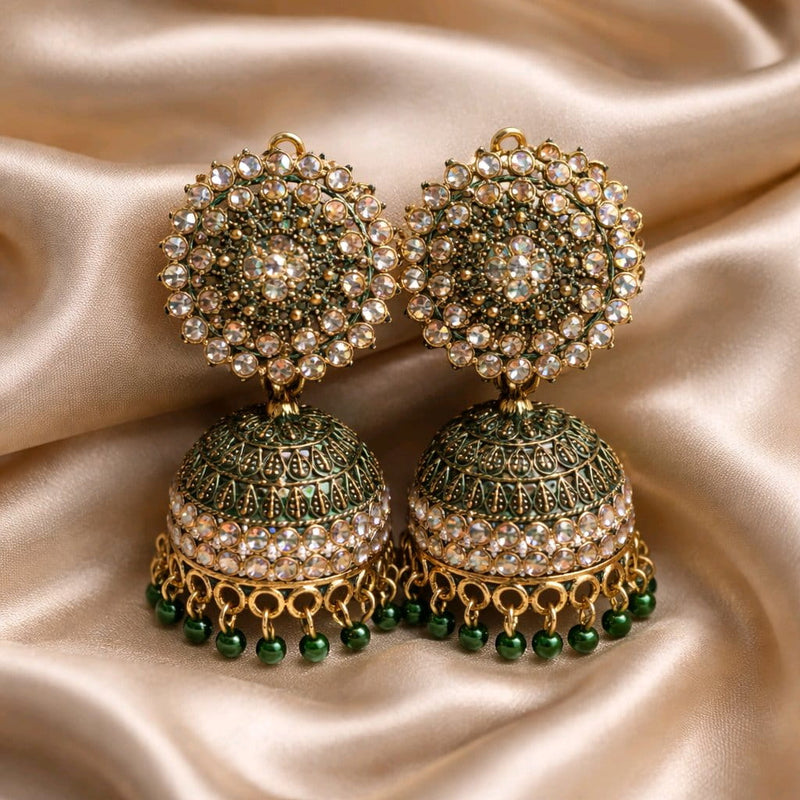 NNCJ007 ZYN Round Beads Jhumki