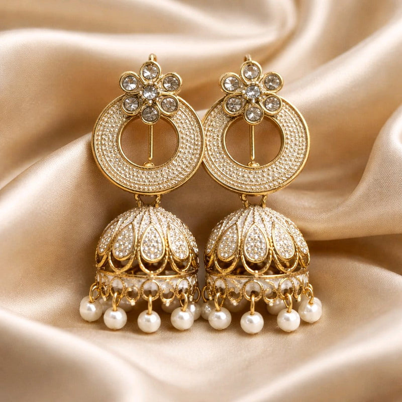 NNCJ008 ZYN Crown Flower Jhumki