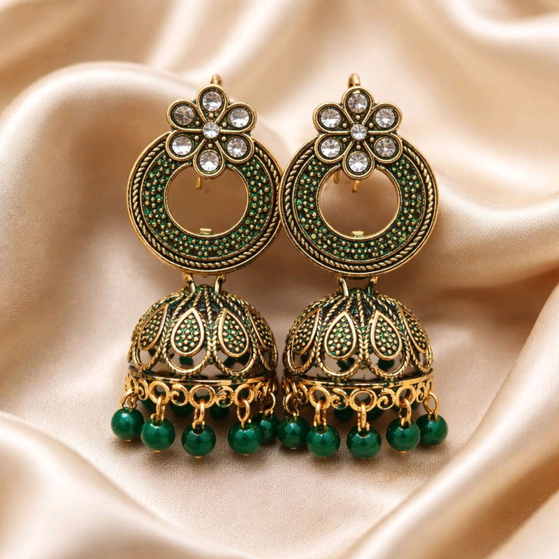 NNCJ008 ZYN Crown Flower Jhumki