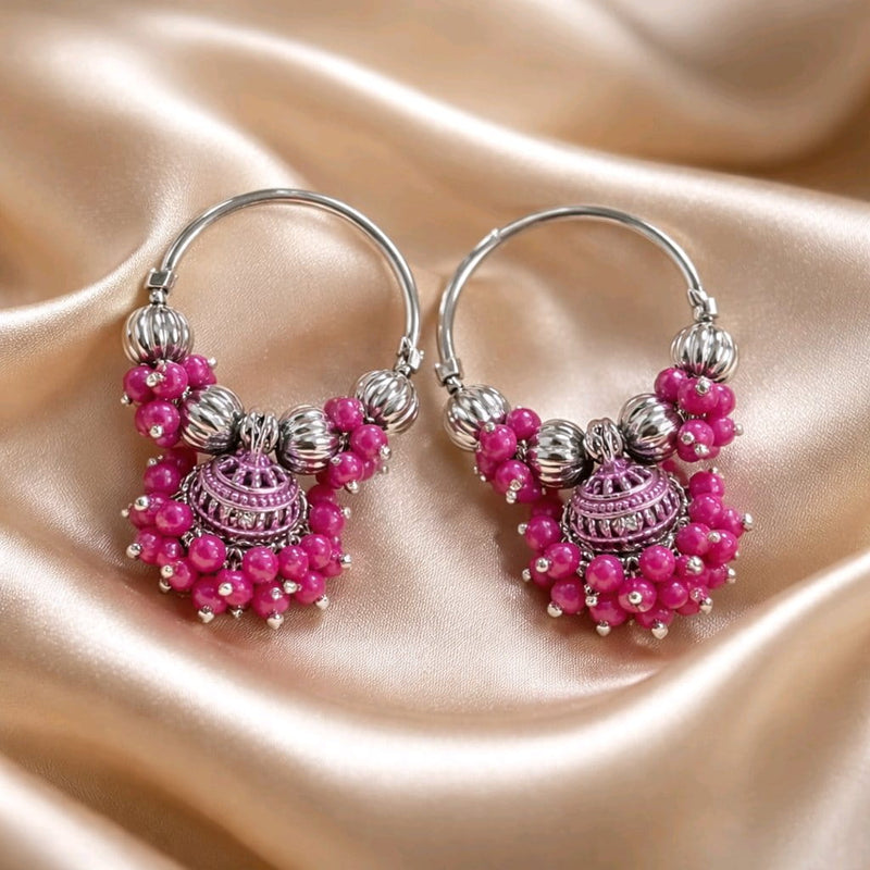 NNCJ009 ZYN Bunch Beads Jhumki
