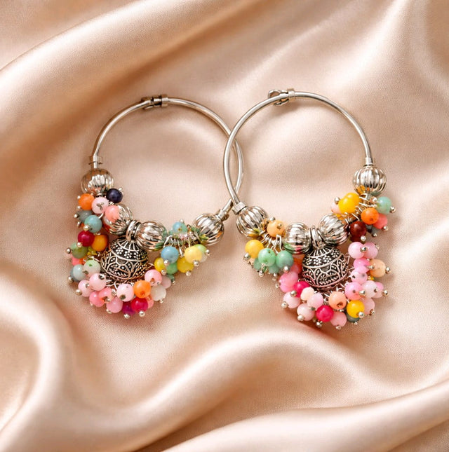 NNCJ009 ZYN Bunch Beads Jhumki