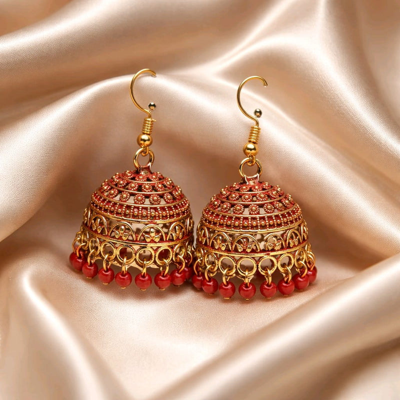 NNCJ010 ZYN Chandelier Beads Jhumki