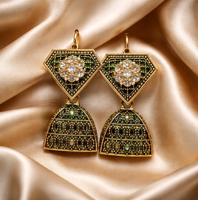 NNCJ012 ZYN Flower Diamond Jhumki
