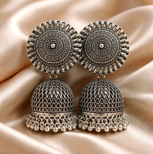 NNCJ014 ZYN Noir Oxidized Jhumki