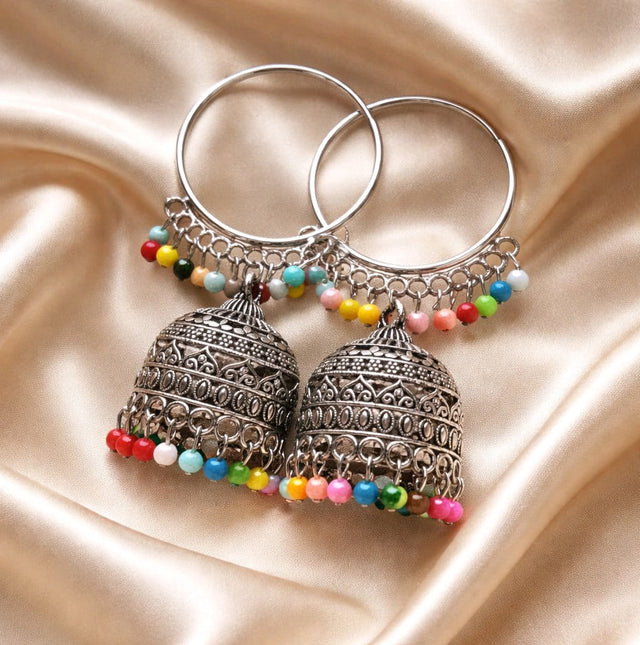 NNCJ020 ZYN Multi Beads Drop Jhumki