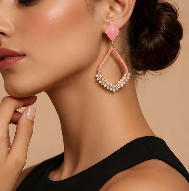NNED012 ZYN Painted Diamond Drop Earrings