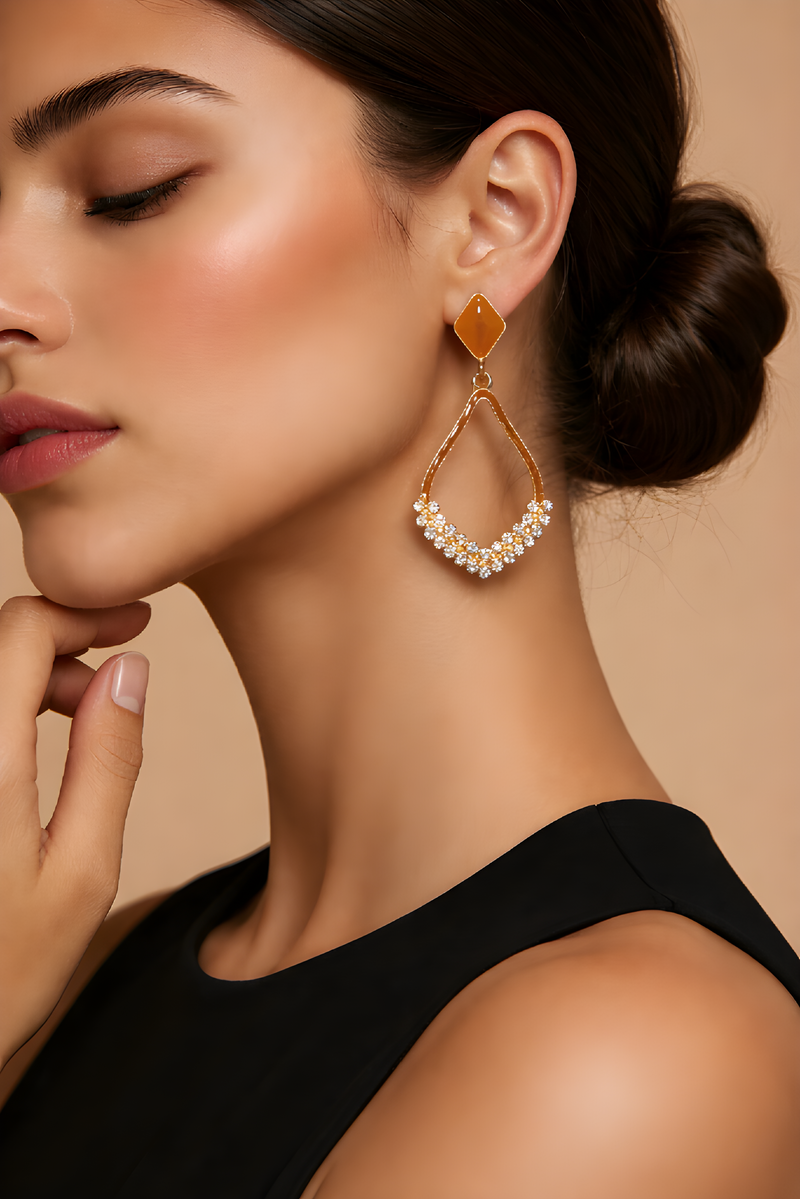 NNED012 ZYN Painted Diamond Drop Earrings