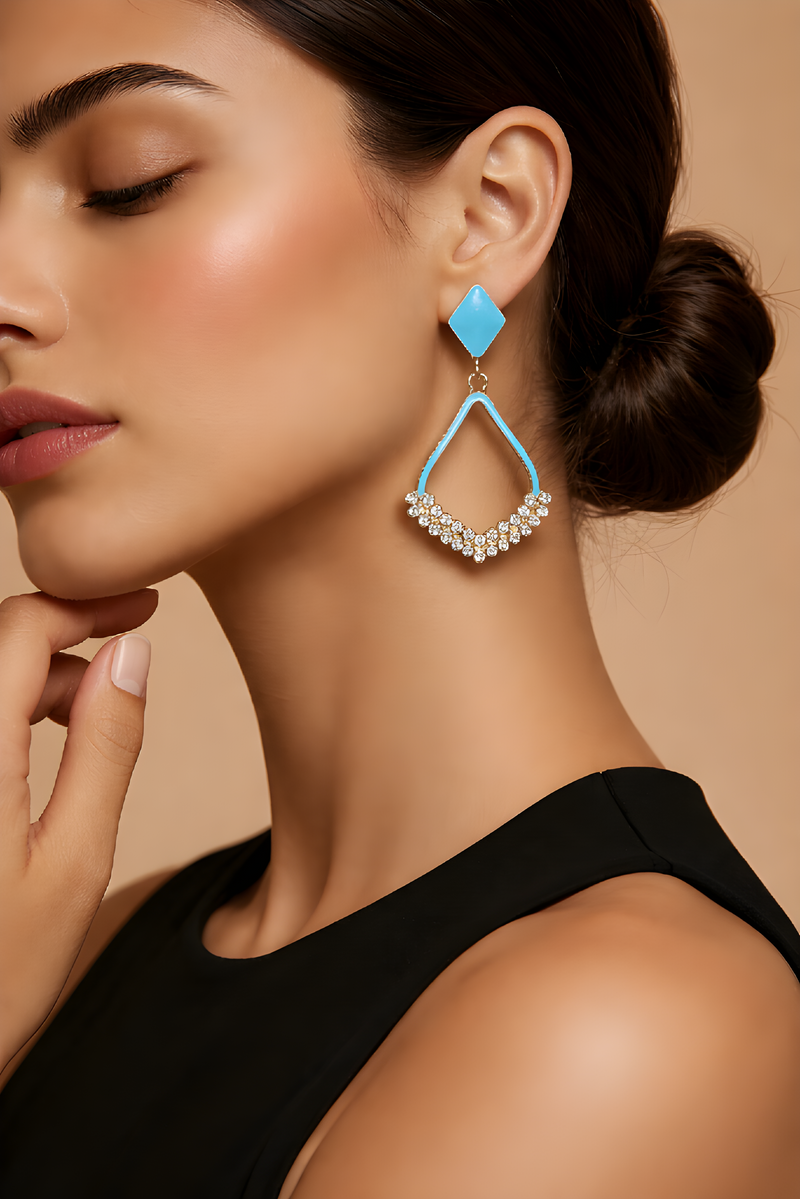 NNED012 ZYN Painted Diamond Drop Earrings