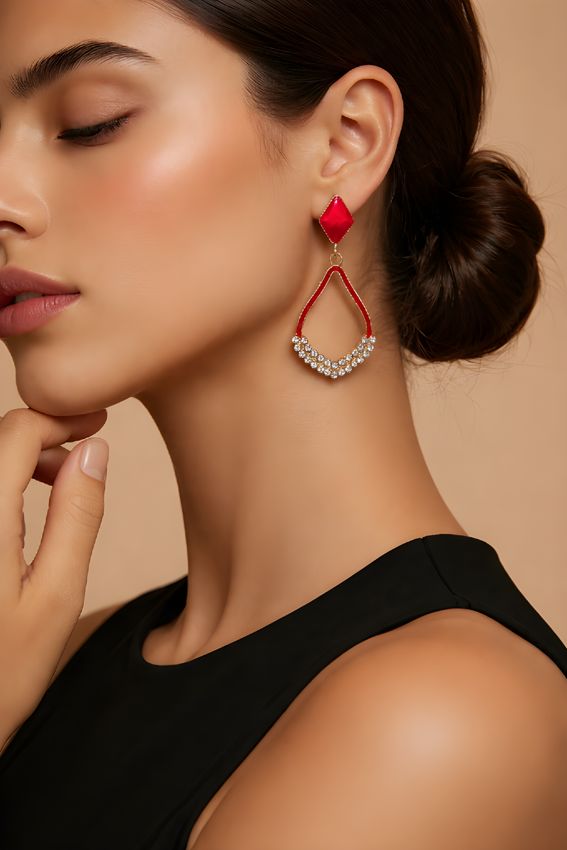 NNED012 ZYN Painted Diamond Drop Earrings