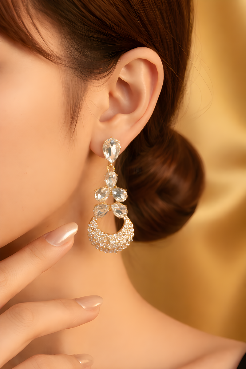NNED013 ZYN Moon & Tear Drop Earrings