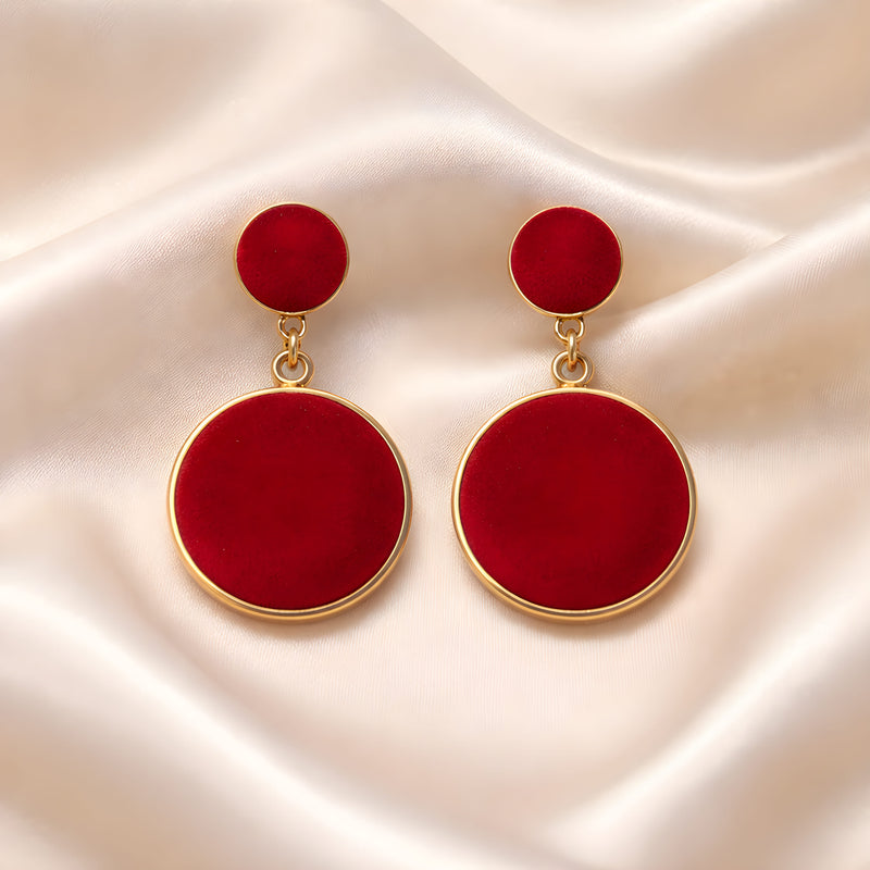 NNED019 ZYN Round Drop Earrings
