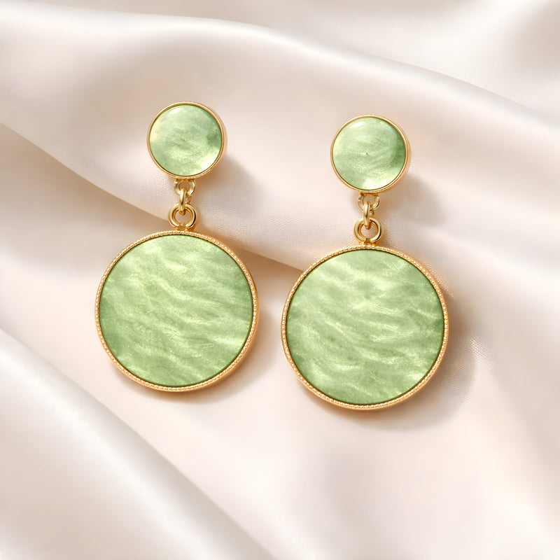 NNED019 ZYN Round Drop Earrings