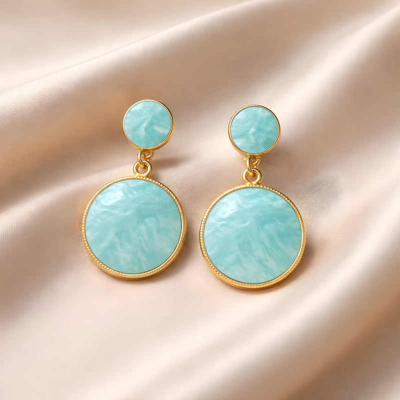 NNED019 ZYN Round Drop Earrings