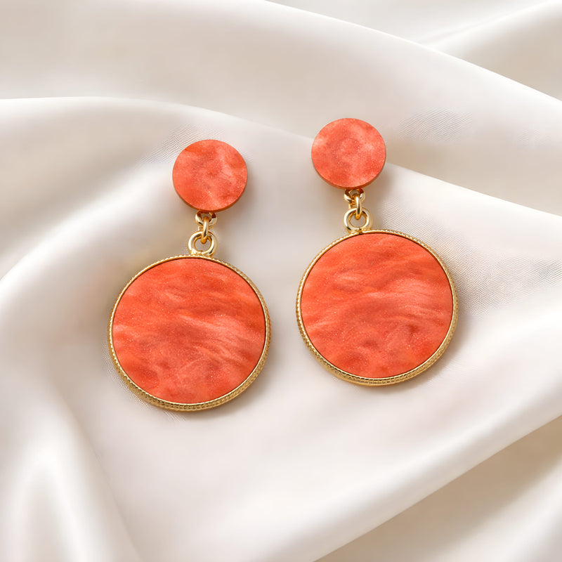 NNED019 ZYN Round Drop Earrings