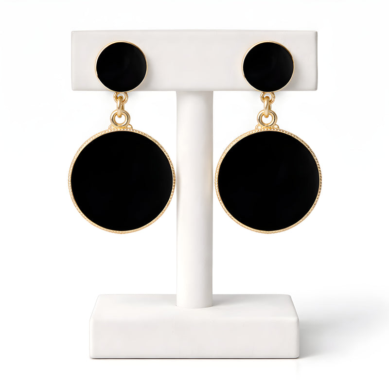 NNED019 ZYN Round Drop Earrings