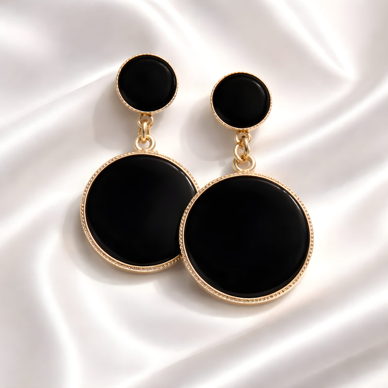 NNED019 ZYN Round Drop Earrings