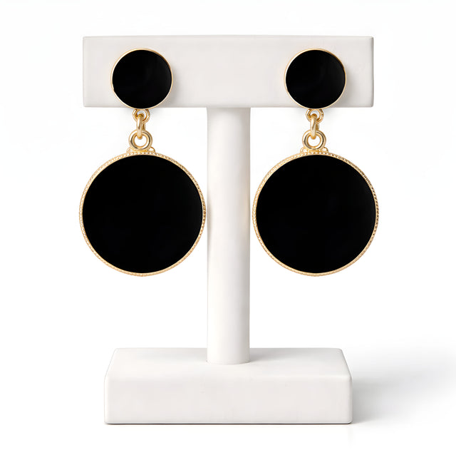 NNED019 ZYN Round Drop Earrings