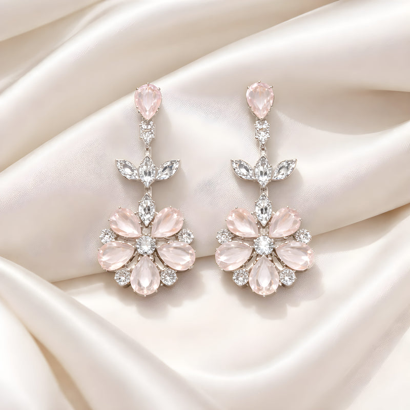 NNED027 ZYN Leaf & Flower Drop Earrings