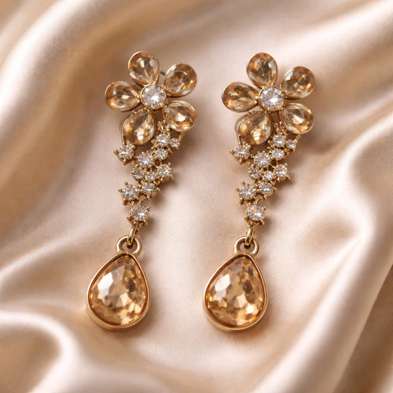 NNED047 ZYN Flower Teardrop Earrings