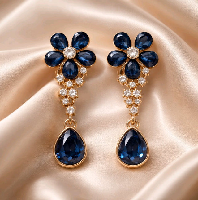 NNED047 ZYN Flower Teardrop Earrings