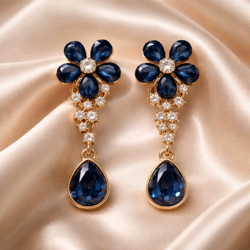 NNED047 ZYN Flower Teardrop Earrings