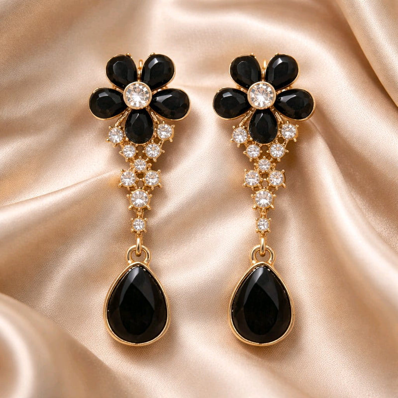 NNED047 ZYN Flower Teardrop Earrings