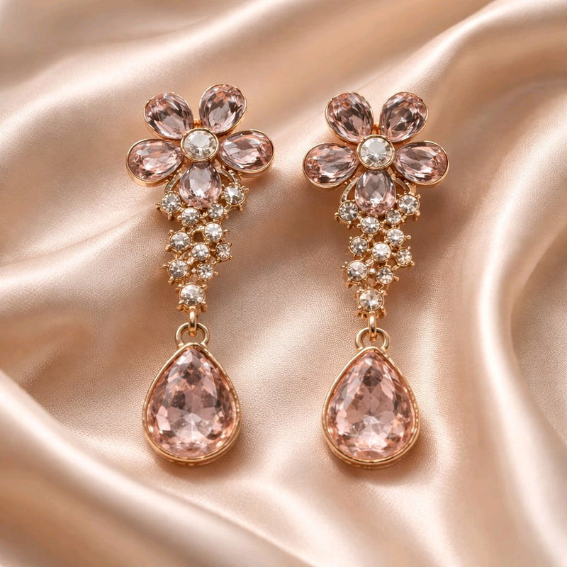 NNED047 ZYN Flower Teardrop Earrings
