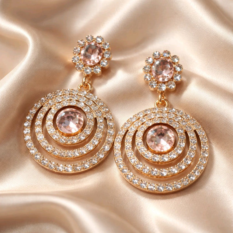 NNED048 ZYN Flower Round Layered Earrings