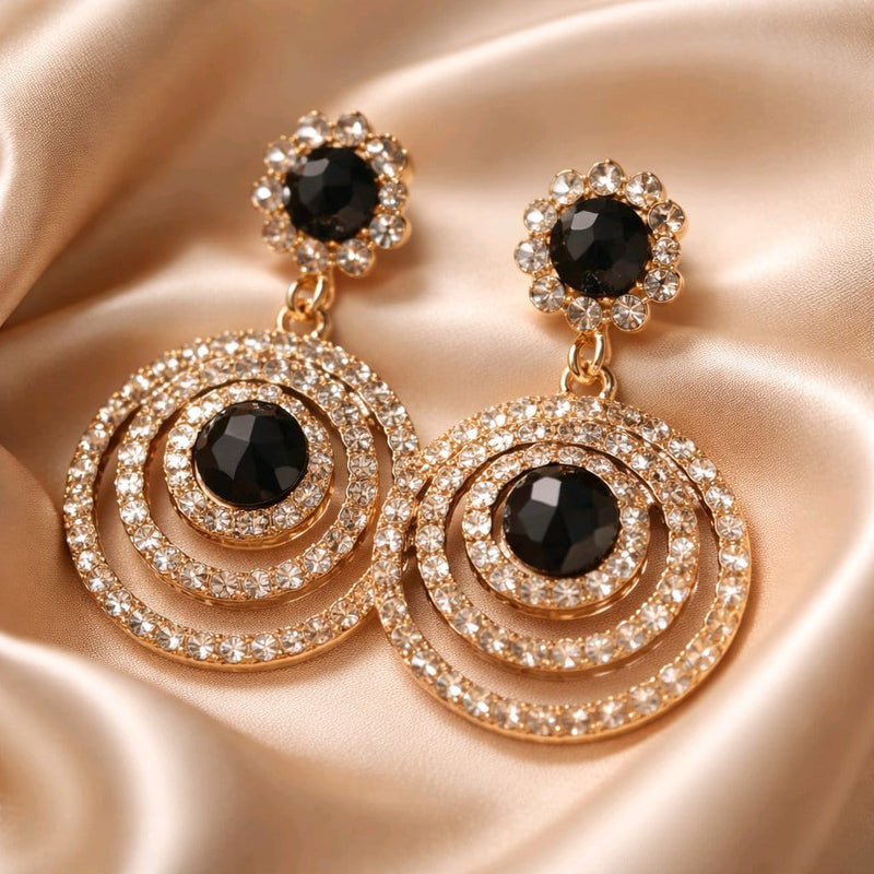 NNED048 ZYN Flower Round Layered Earrings