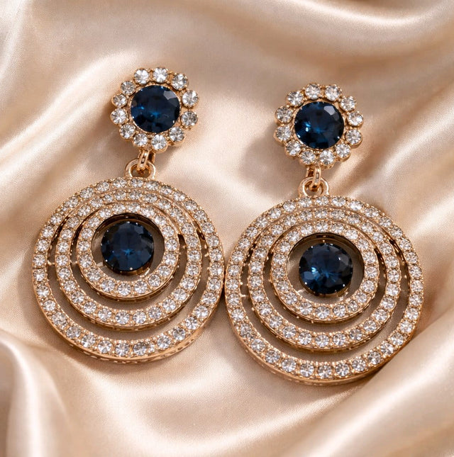 NNED048 ZYN Flower Round Layered Earrings