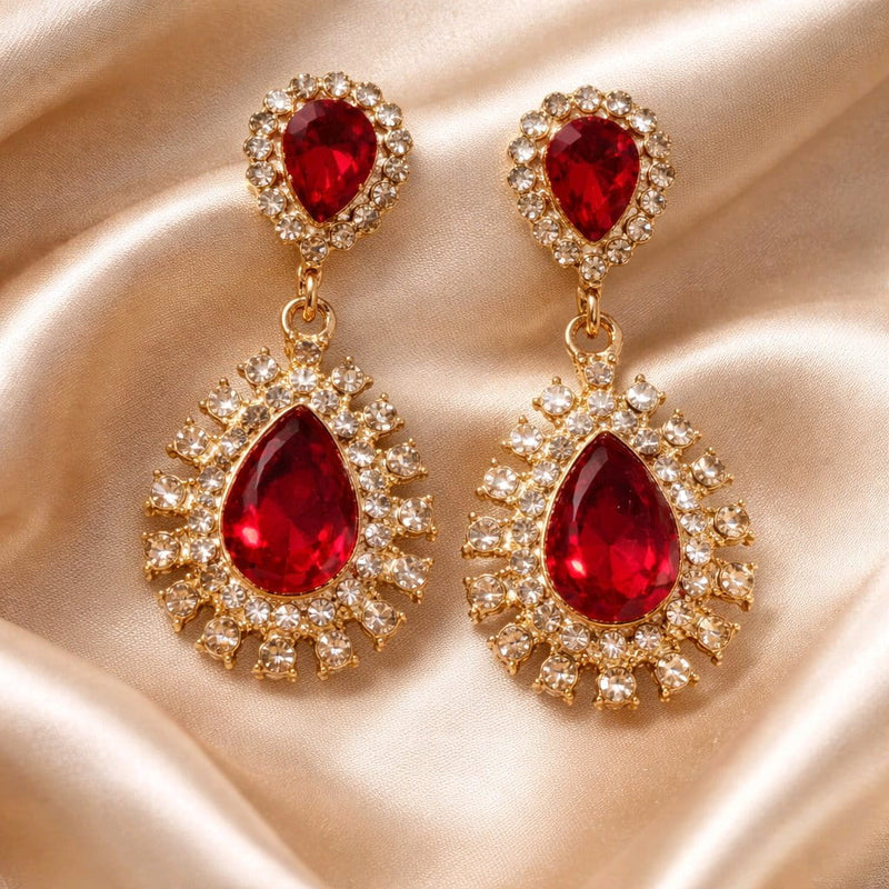 NNED051 ZYN Flower Teardrop Earrings